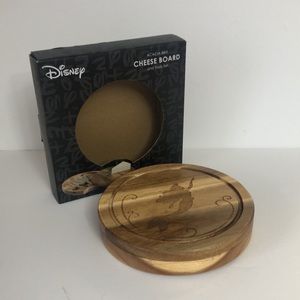 Disney Little Mermaid Acacia Wood Round Cheese Board With Tools NIB